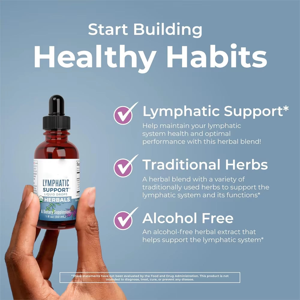 Lymphatic Support Drops with Lymphatic Cleanse Immune Support Supplement| Lymphatic Support with Echinacea & Elderberry