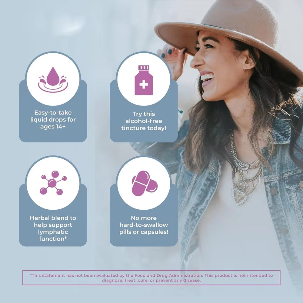 Lymphatic Support Drops with Lymphatic Cleanse Immune Support Supplement| Lymphatic Support with Echinacea & Elderberry